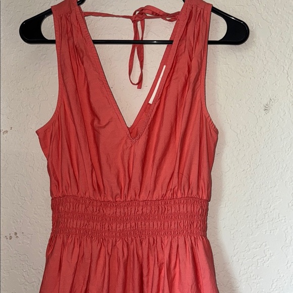 Maeve by Anthropologie salmon coral pink tiered full skirt midi dress, size 2 - Picture 4 of 8